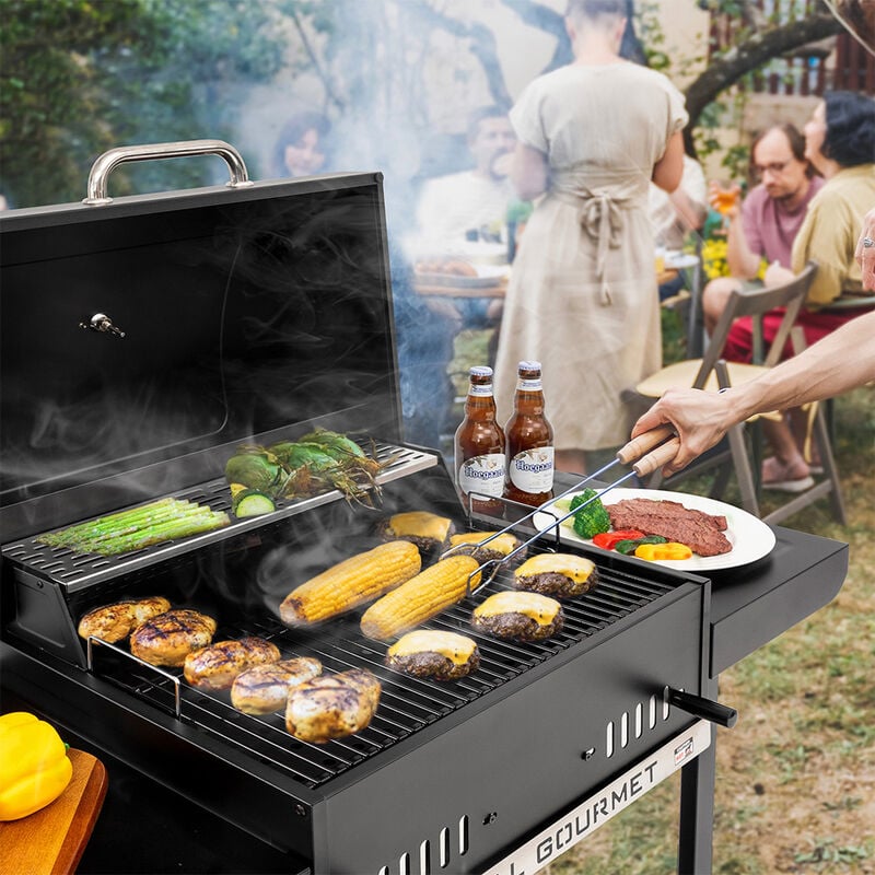 Royal Gourmet 24" Movable Charcoal Grill w/ Foldable Side Shelves image number 6