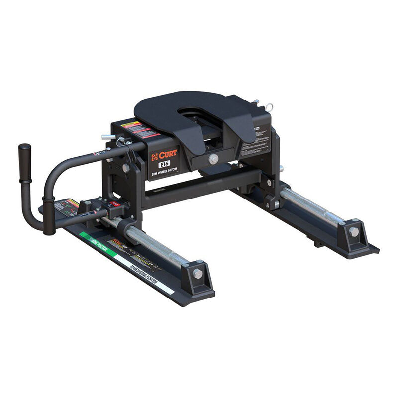 Curt E16 5th Wheel Trailer Hitch w/ R16 Roller - Slide Bar Jaw - 16,000 lbs image number 1