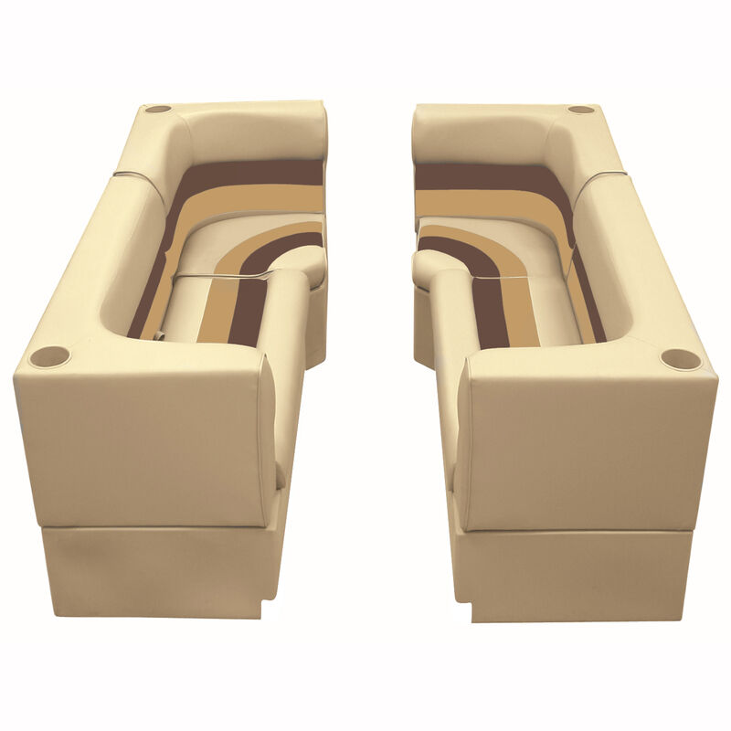 Deluxe Pontoon Furniture w/Toe Kick Base - Party Pit Package, Sand/Chestnut/Gold image number 1