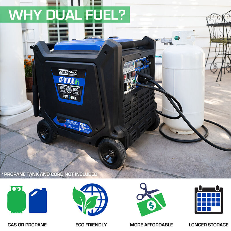 DuroMax 9000-Watt 459cc Dual Fuel Digital Inverter Hybrid Portable Generator image number 4