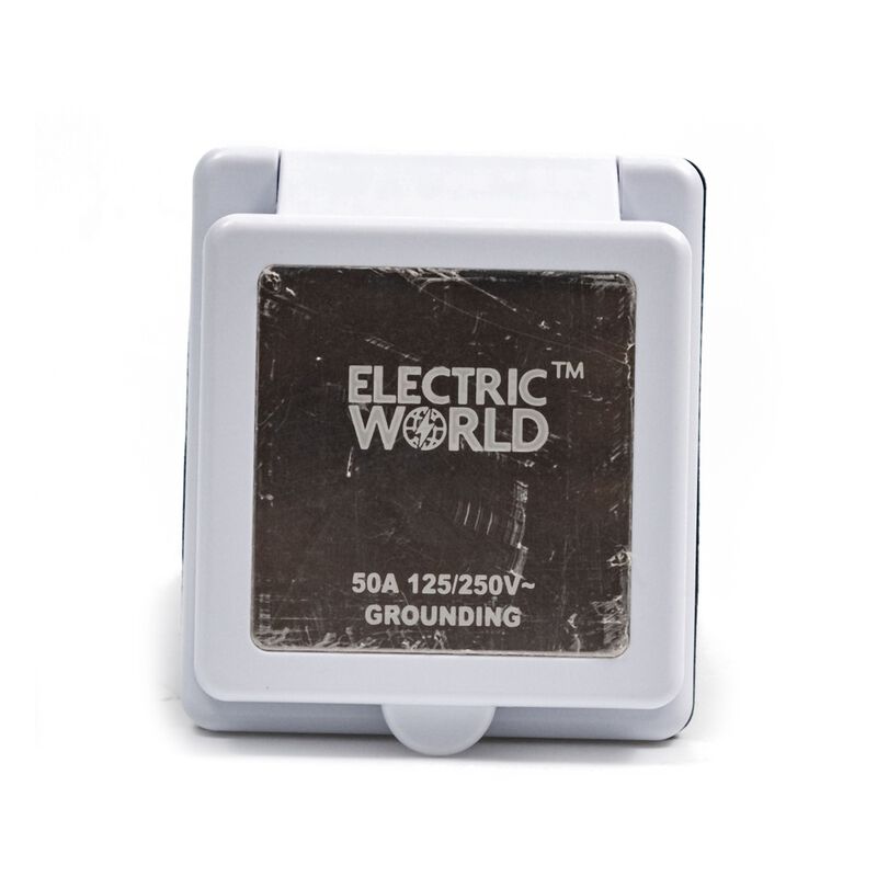 Electric World 50A RV Inlet in White w/Stainless Steel Cover image number 4