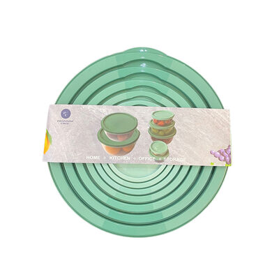 Phantom Chef Food Storage 14-Piece Round Container Set, 7 Containers with Lids, Green
