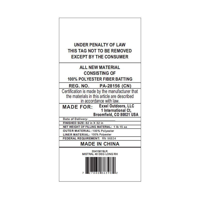 Kelty Mistral 40 Deg Reg RH Sleeping Bag image number 5