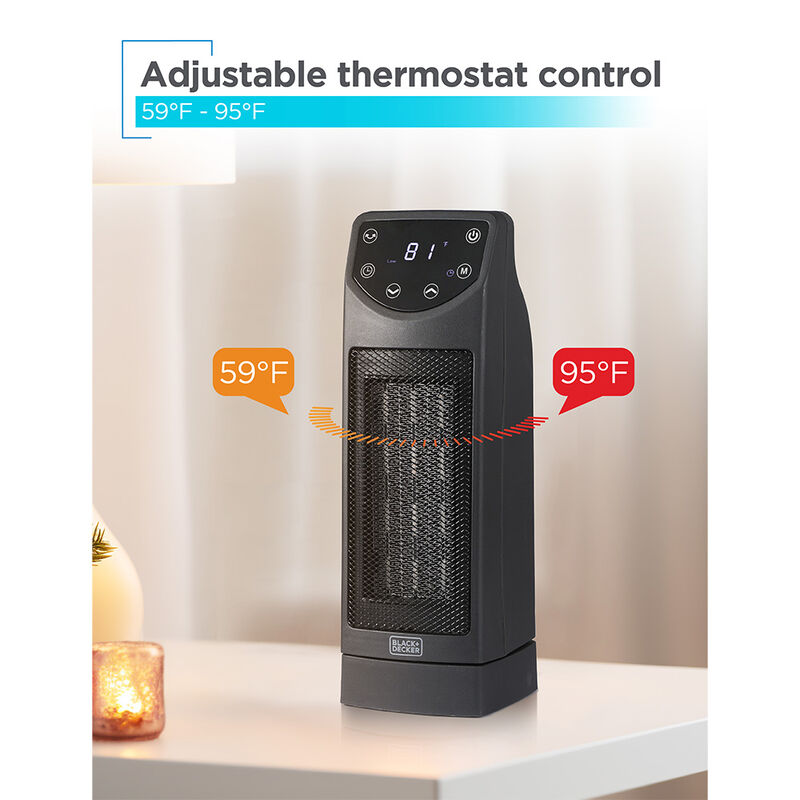 Black+Decker 1500W Oscillating Ceramic Electric Heater image number 5