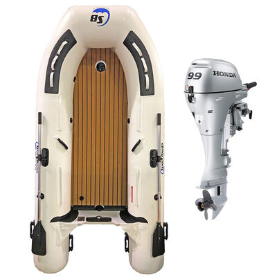 Island Hopper Swordfish 10.8' Air Floor 2-n-1 EVA Floor Inflatable Sport Boat with Honda 9.9 HP Outboard with 15" Shaft