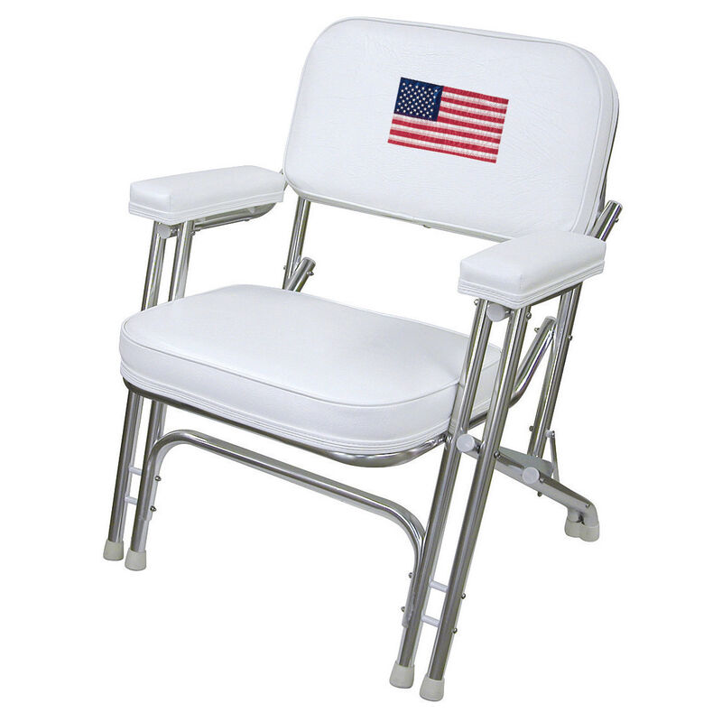 Wise Deluxe Folding Deck Chair w/Flag Logo image number 1