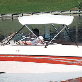 Bimini Top White Vinyl Fabric and Boot Only, 3-Bow 6'L, 46"/54"H, 91"-96"W