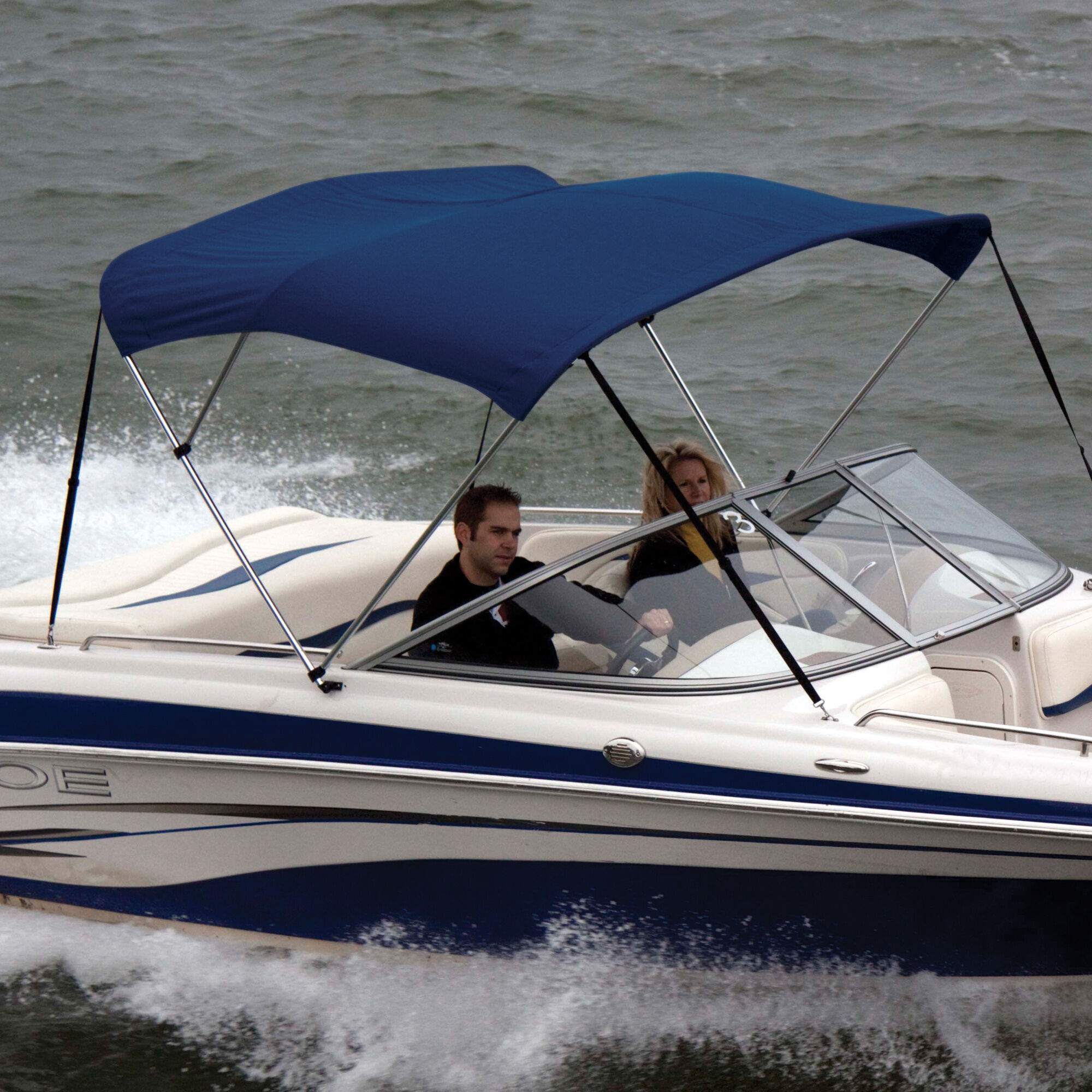 Shademate Polyester Stainless 3-Bow Bimini Top 5'L x 32''H 73''-78