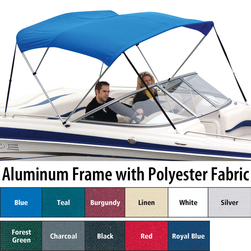 Shademate Polyester 3-Bow Bimini Top, 5'L x 32"H, 73"-78" Wide image number 1