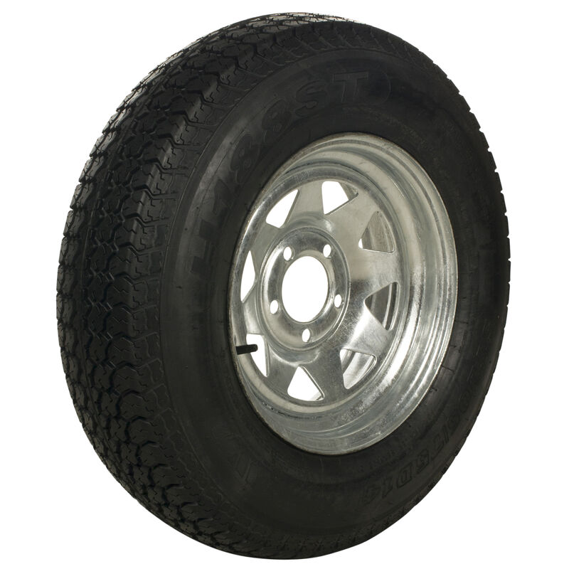 Tredit H188 20.5 x 8-10 Trailer Bias Tire, 5-Lug Standard Galvanized Rim image number 1