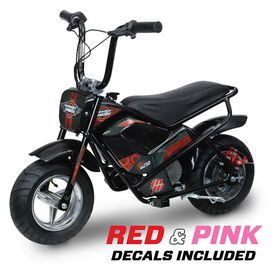 Classic e-Mini Bike with Red and Pink Decals