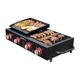 Royal Gourmet Portable 4-Burner Tabletop Gas Griddle and Grill Combo