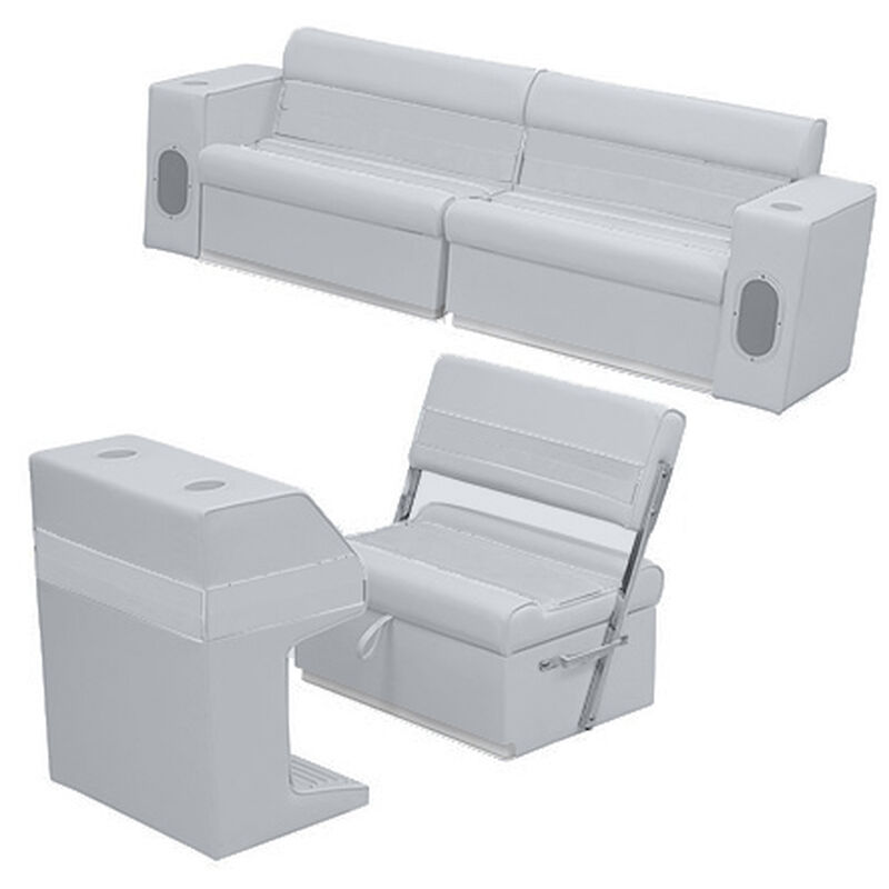 Deluxe Pontoon Furniture w/Toe Kick Base - Rear Group 7 Package, Gray