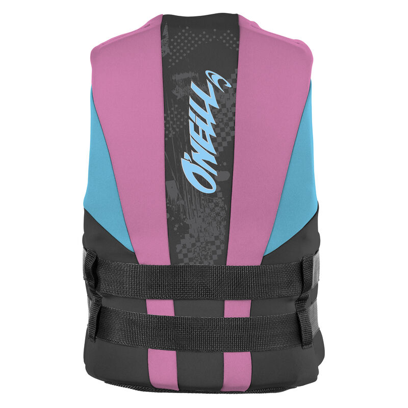 O'Neill Youth Reactor Life Jacket - Turquoise/Pink image number 2