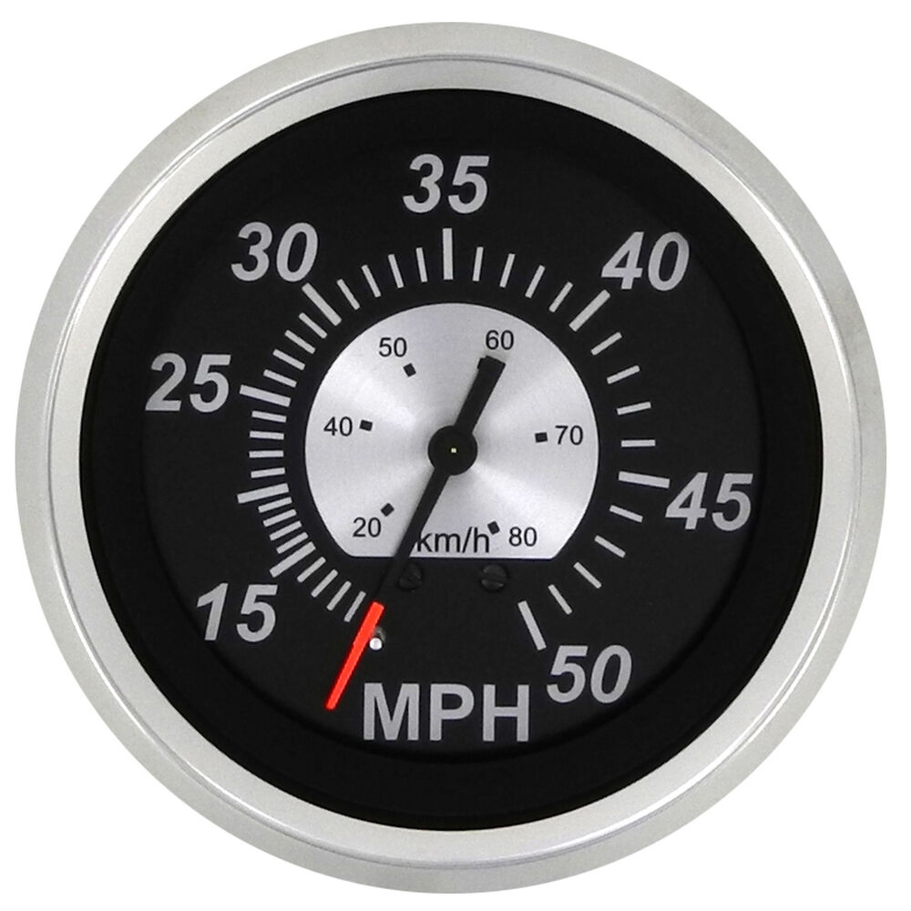 Sierra Black Sterling 3" Speedometer, 50 MPH Overton's