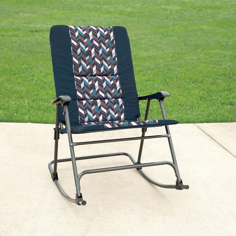 Zig Zag Padded Folding Outdoor Rocker image number 4