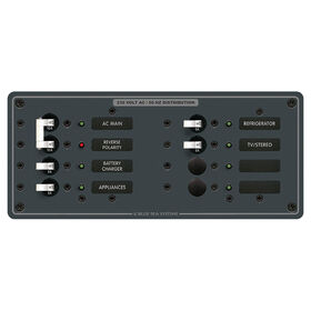 Blue Sea 230V AC Main + 6 Position Circuit Breaker Panel, Model 8512