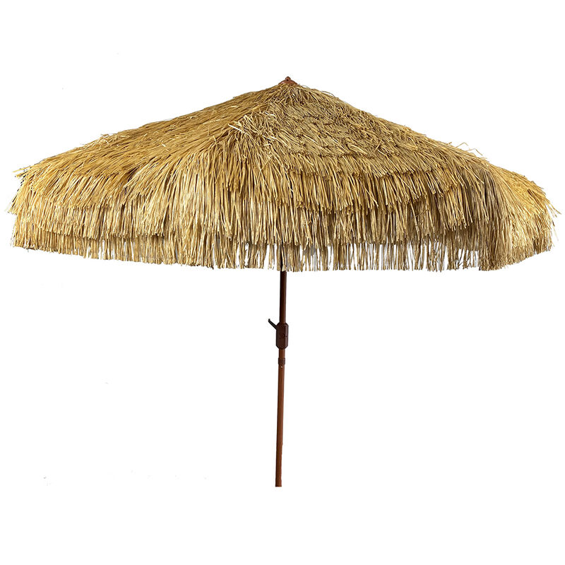 DestinationGear Palapa Tiki Whiskey 9' Patio Umbrella with Crank Lift and Easy Tilt image number 1