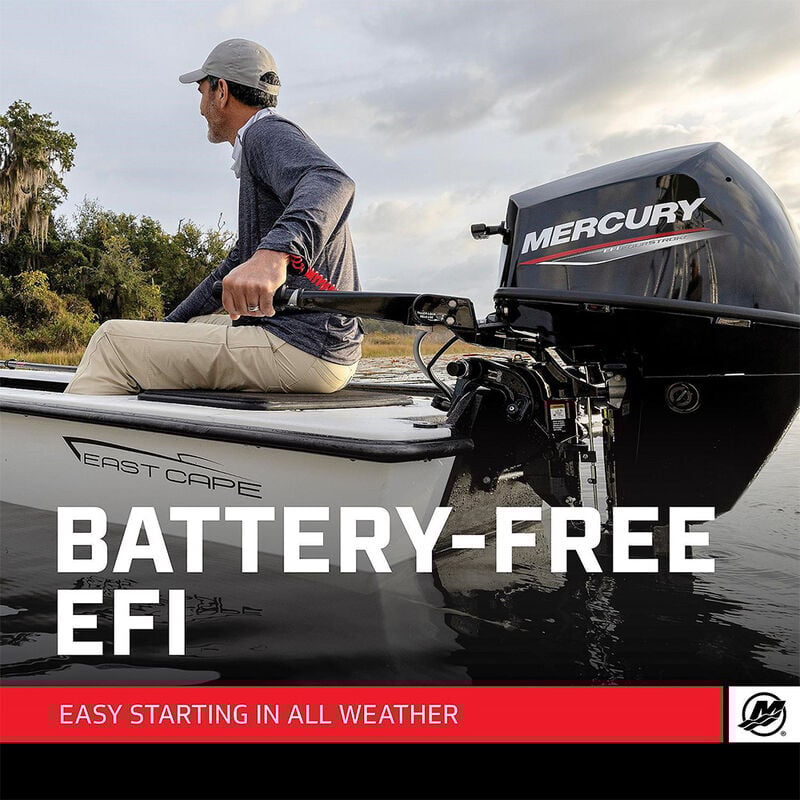 Mercury 8hp EFI Tiller FourStroke Outboard Motor - 20" Shaft, Manual Tilt/Trim, Electric Start w/ Manual Backup image number 3