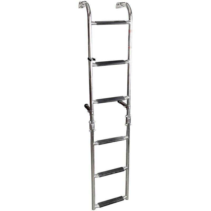 Overton's Transom Mounted 6 Step Stainless Steel Folding Ladder image number 1