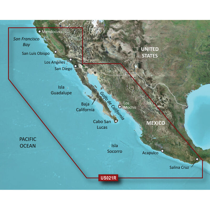 Garmin BlueChart g2 HD Cartography, California - Mexico image number 1