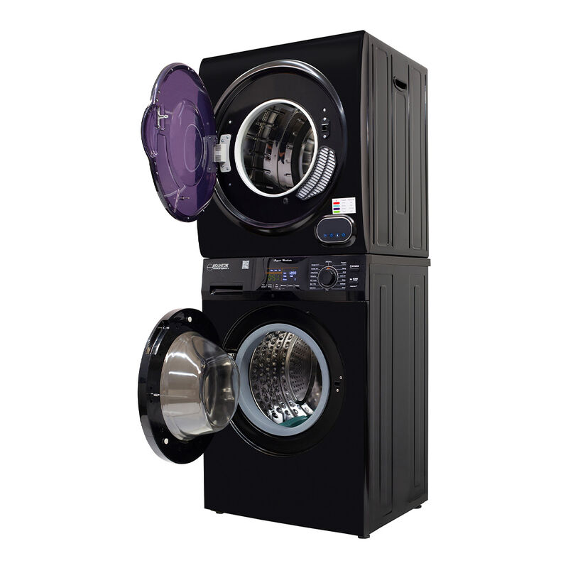 Equator Stackable EW 826 Washer + ED 866 DL Dryer Set in Black image number 2