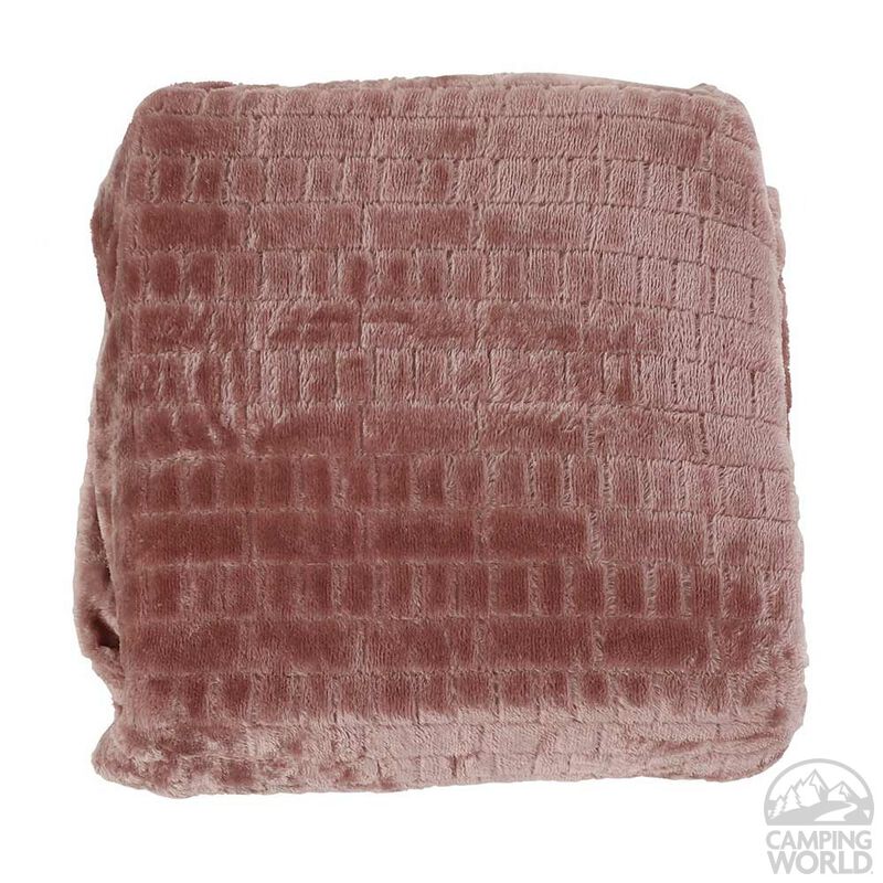 Jacquard Velvet Blanket, 90&rdquo; x 90&rdquo;, Mauve, Full/Queen image number 2