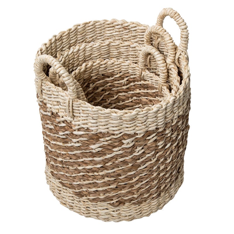 Honey Can Do Coastal Collection Nesting Tea-Stained Woven Baskets, Set of 3 image number 5