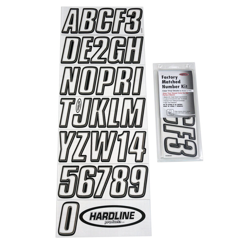 Hardline 800 Series Clear/Black Registration Kit, Beveled 3D Font image number 1