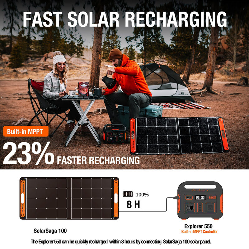 Jackery Explorer 550 Portable Power Station with SolarSaga 100W Solar Panel image number 5