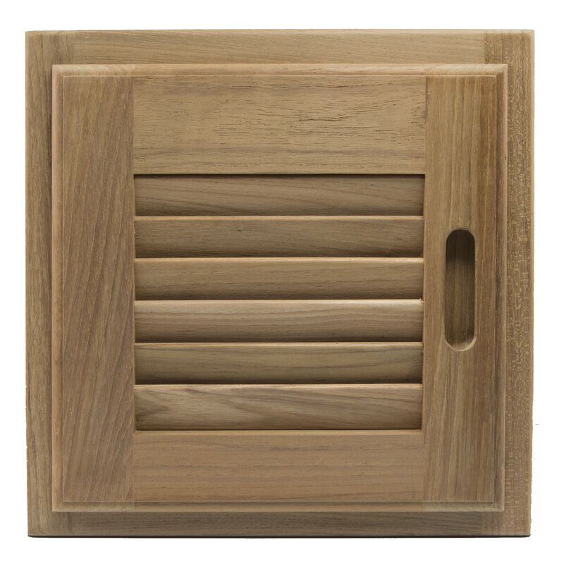 Whitecap Teak 12" x 12" Louvered Door & Frame, Right-Hand Opening image number 1