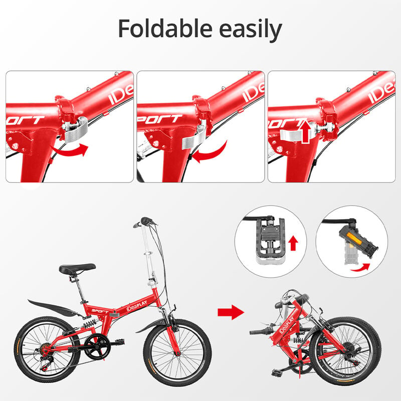 IDEAPLAY P11 20" 6-Speed Adult Folding Bike image number 11