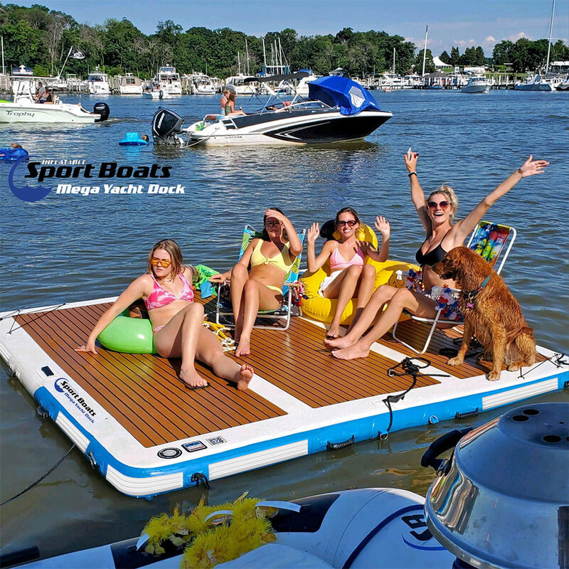 Island Hopper Inflatable Mega Yacht Dock, 10' x 10' image number 3