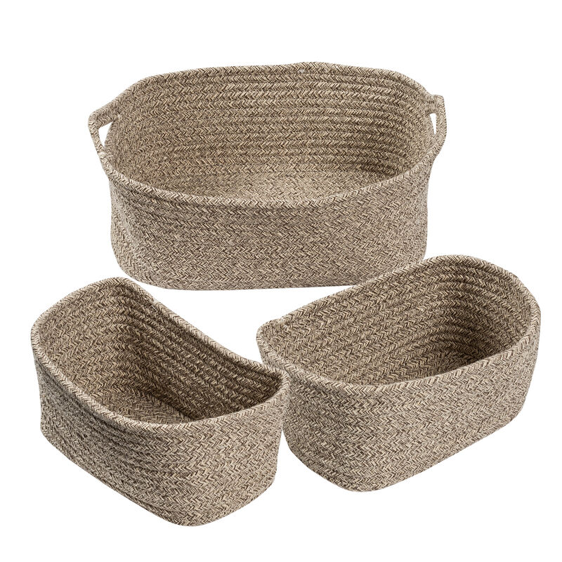 Honey Can Do Nested Cotton Baskets with Handles – Champagne, Set of 3 image number 4
