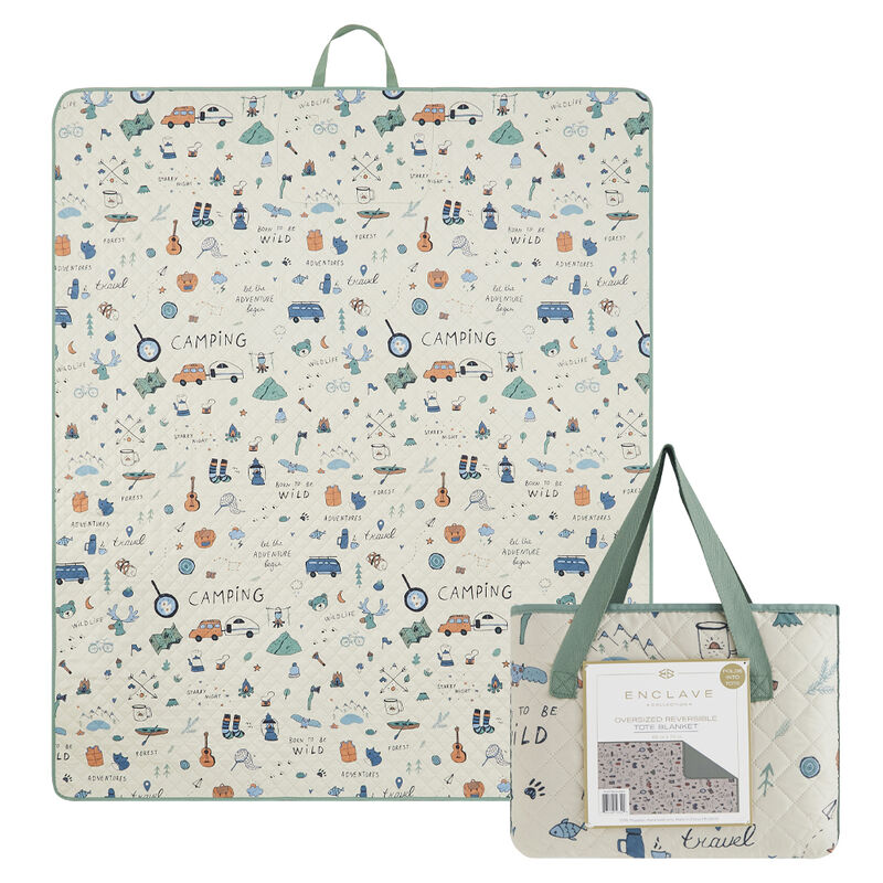 Enclave Oversized Reversible Tote Blanket, Camping image number 1