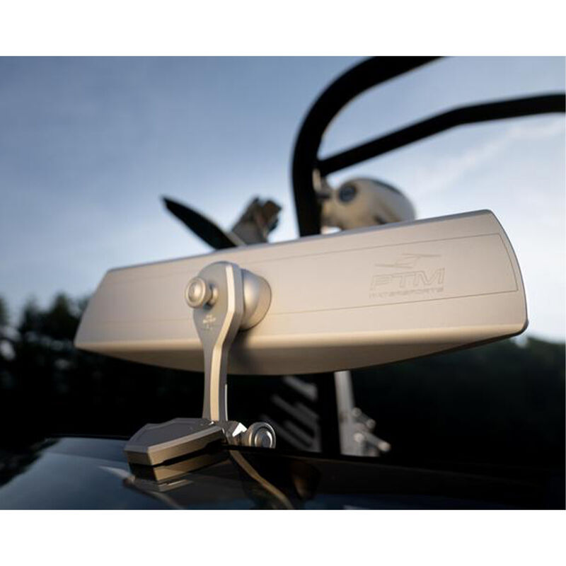 PTM Watersports ZXR-320 Pivoting Mirror Bracket, Fits Pacific Coast Marine Windshields, Electrobrite Silver image number 2