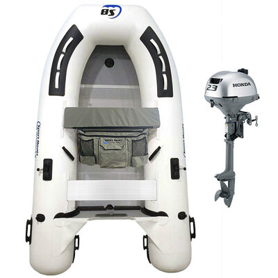 Island Hopper Manta Ray 8.8' Aluminum Floor Inflatable Sport Boat with Honda 2.3 HP Outboard with 15" Shaft