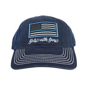 Girls With Guns Thin Blue Line Vintage Trucker Hat