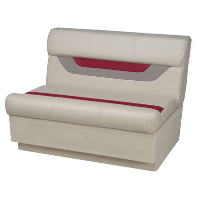 Toonmate Designer Pontoon 36" Wide Bench Seat - TOP ONLY - Platinum/Dark Red/Mocha