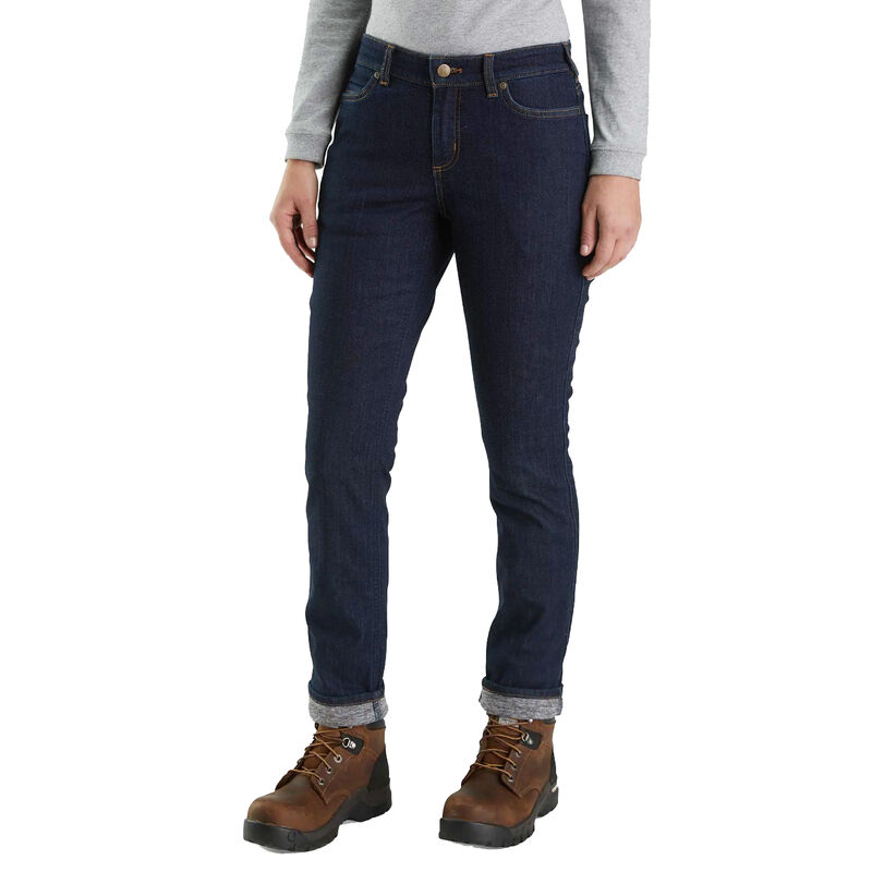 Carhartt Women's Straight-Leg Lined Jeans image number 1