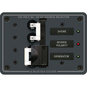 Blue Sea 120V AC Source Selection Circuit Breaker Panel, 2 (50A) Sources