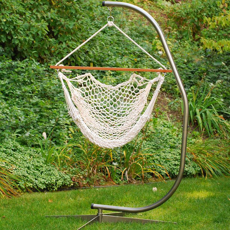 Hanging Cotton Rope Chair, White image number 1