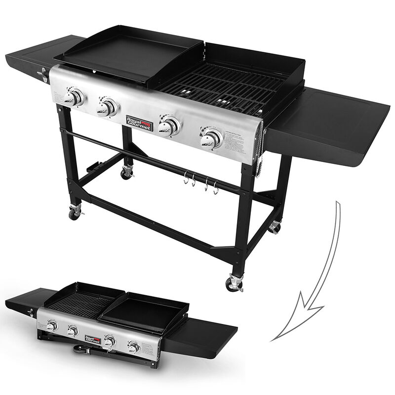 Royal Gourmet 4-Burner&nbsp;Flat Top&nbsp;Gas Grill & Griddle Combo, Folding Legs Design image number 8