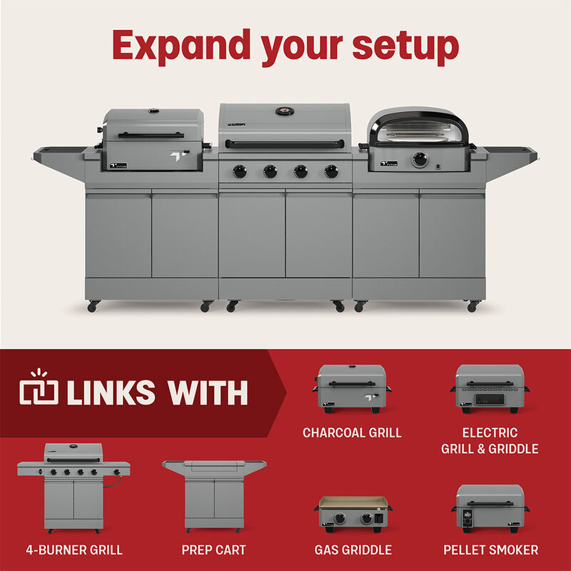 TYTUS Emberwood Pizza Oven with Grill and Prep Cart and Cover image number 7