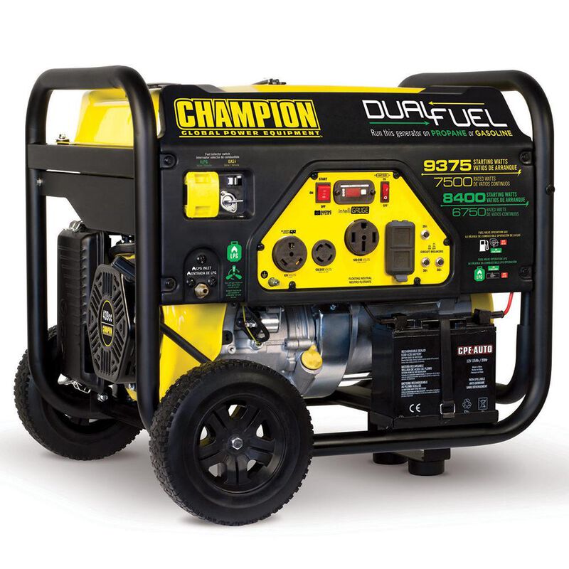 Champion 7500 Watt Dual Fuel Portable Generator image number 1