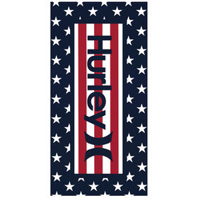 Hurley Americana Printed Beach Towel - 32 x 64 in, American Stars