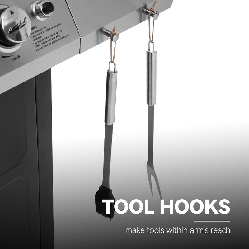 Royal Gourmet 4-Burner Propane Gas Grill with 2 Side Shelves image number 9