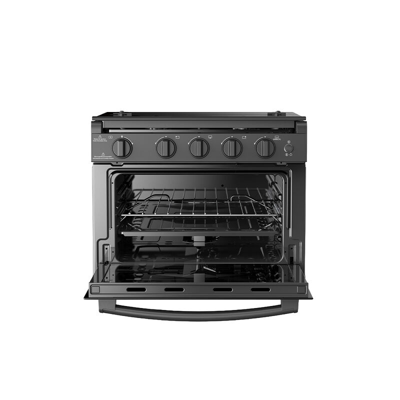 CONTOURE AA-17BK RAPIDCOOK 17" 3-Burner Drop-In Gas Range, Black image number 8