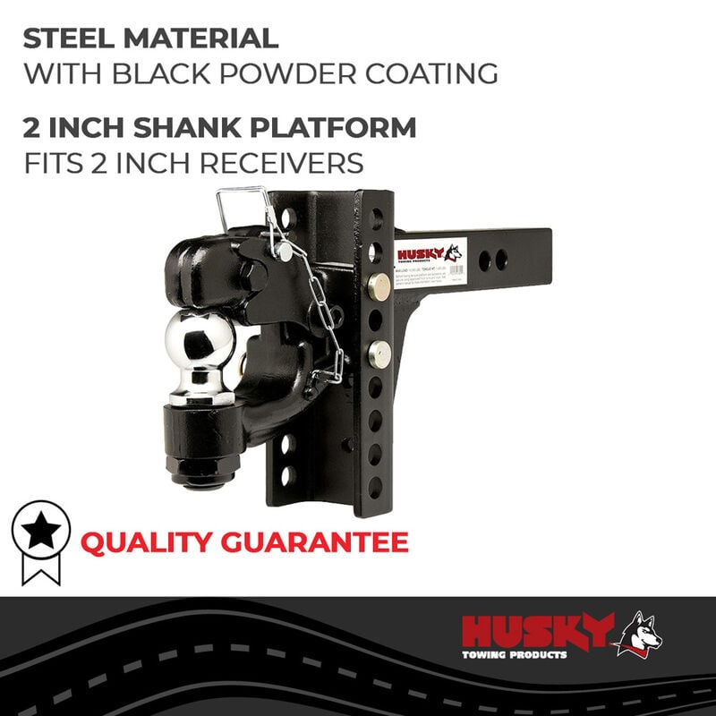 Husky Towing Adjustable Ball Mount and Pintle Combo Kit, 2-5/16" Ball, 13,000 Lb GTW image number 4