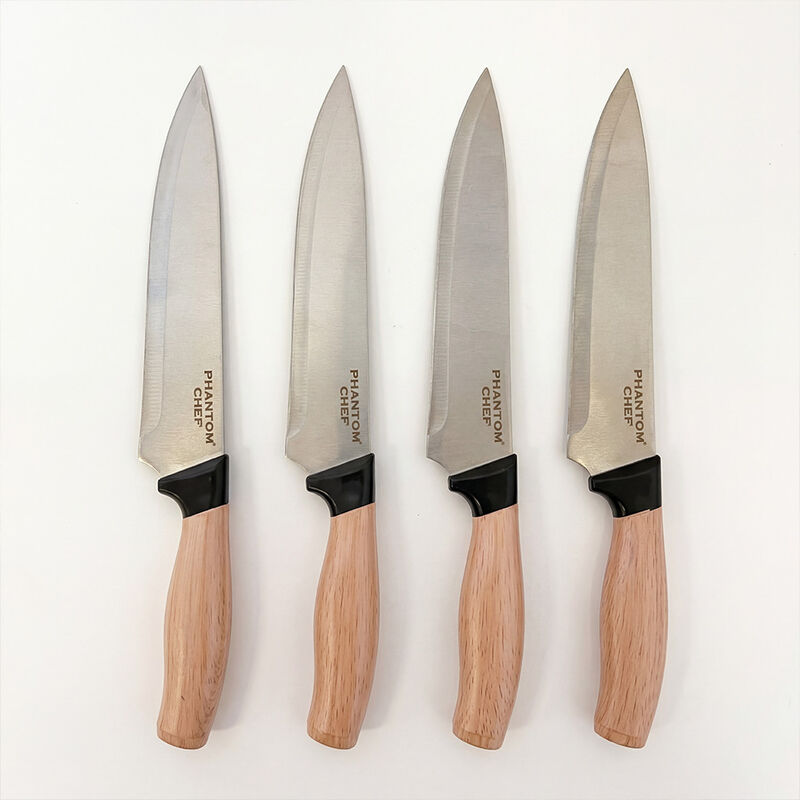 Phantom Chef 4-Piece Stainless Steel Knife Set in Black